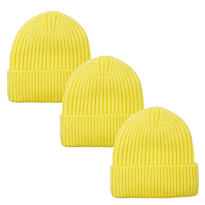3pack Wholesale Unisex Winter Beanie Hat Fur Lining #3657