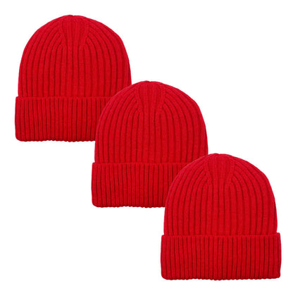 3pack Wholesale Unisex Winter Beanie Hat Fur Lining #3657