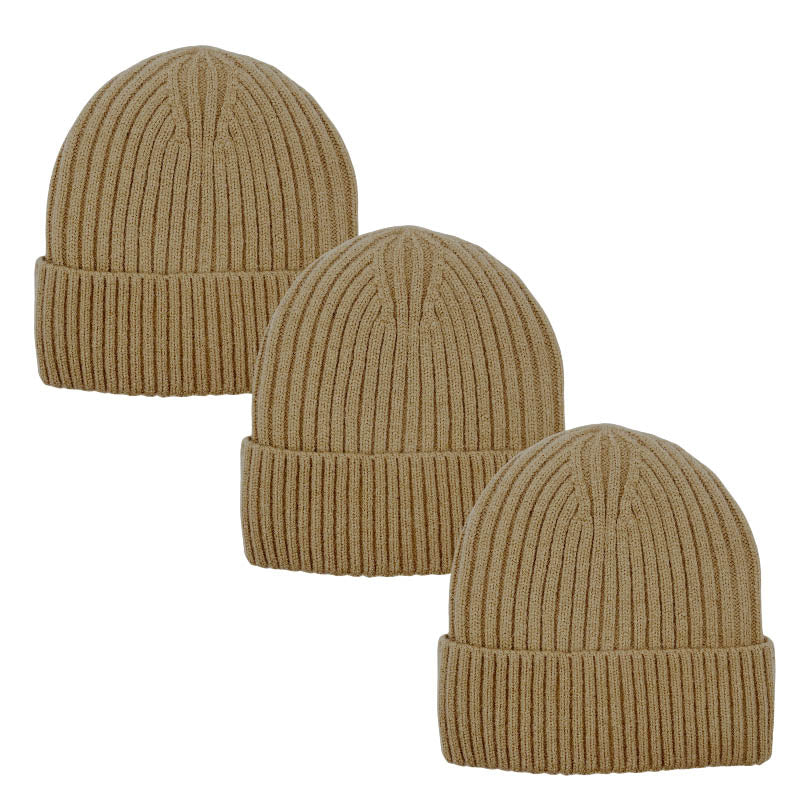 3pack Wholesale Unisex Winter Beanie Hat Fur Lining #3657
