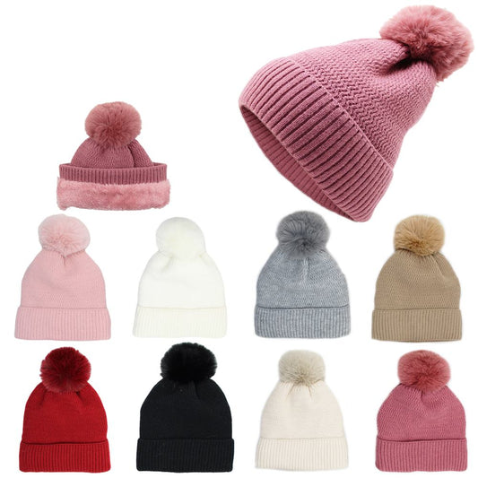 12-pack Wholesale Beanie Hat Winter Pompoms Knit Hat #3746