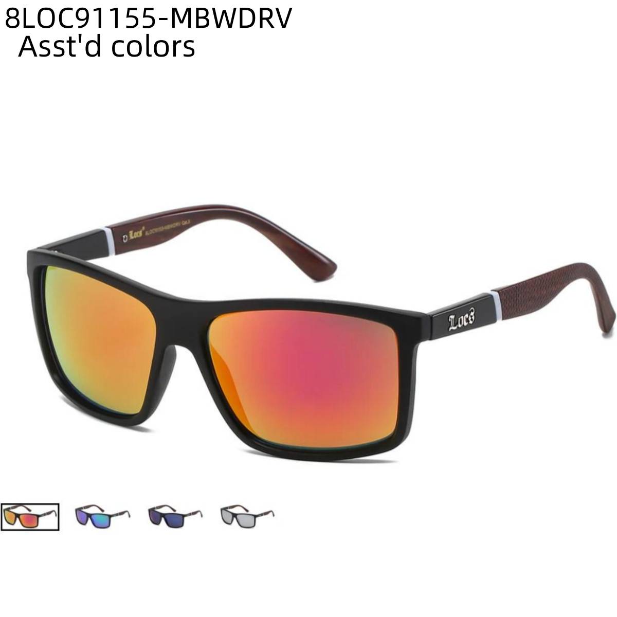 LOCS Wholesale Sunglasses 8LOC91155-MBWDRV