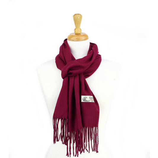 Solid Color Cashmere Feel Scarf 12-pack Burgundy CM19-24