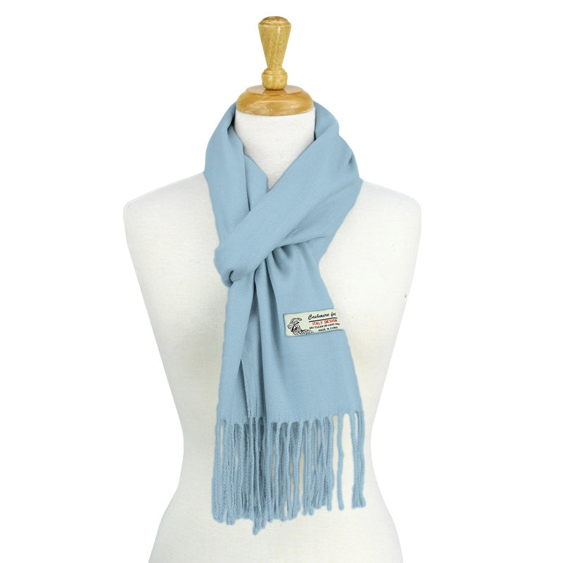 Solid Color Cashmere Feel Scarf 12-pack Light Blue CM19-31