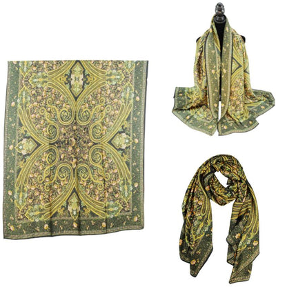 Women 35"X78" Oblong Silky Satin Scarf Shawl F11-13