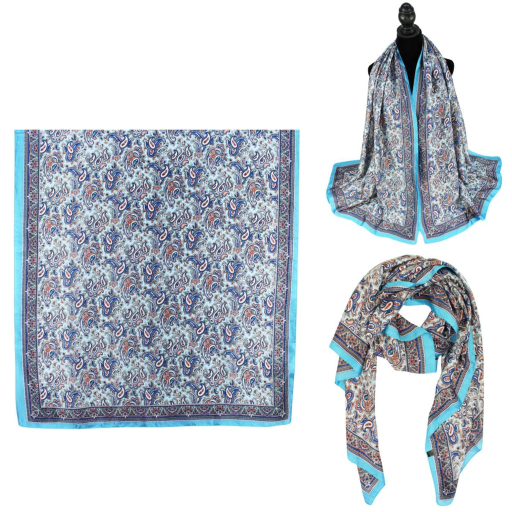 Women 35"X78" Oblong Silky Satin Scarf Shawl F11-41