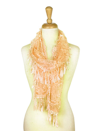 Fashion Lace Tassel Sheer Oblong Lightweight Scarf YH30