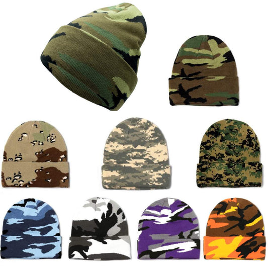 12-pack NEWHATTAN Knit Soft Warm Cuffed Beanie Hat Winter Camo Hats