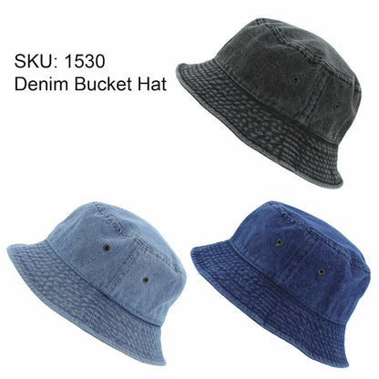 100% Cotton Denim Bucket hats Unisex