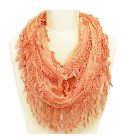 Fashion Tassel Lace Infinity Scarfs