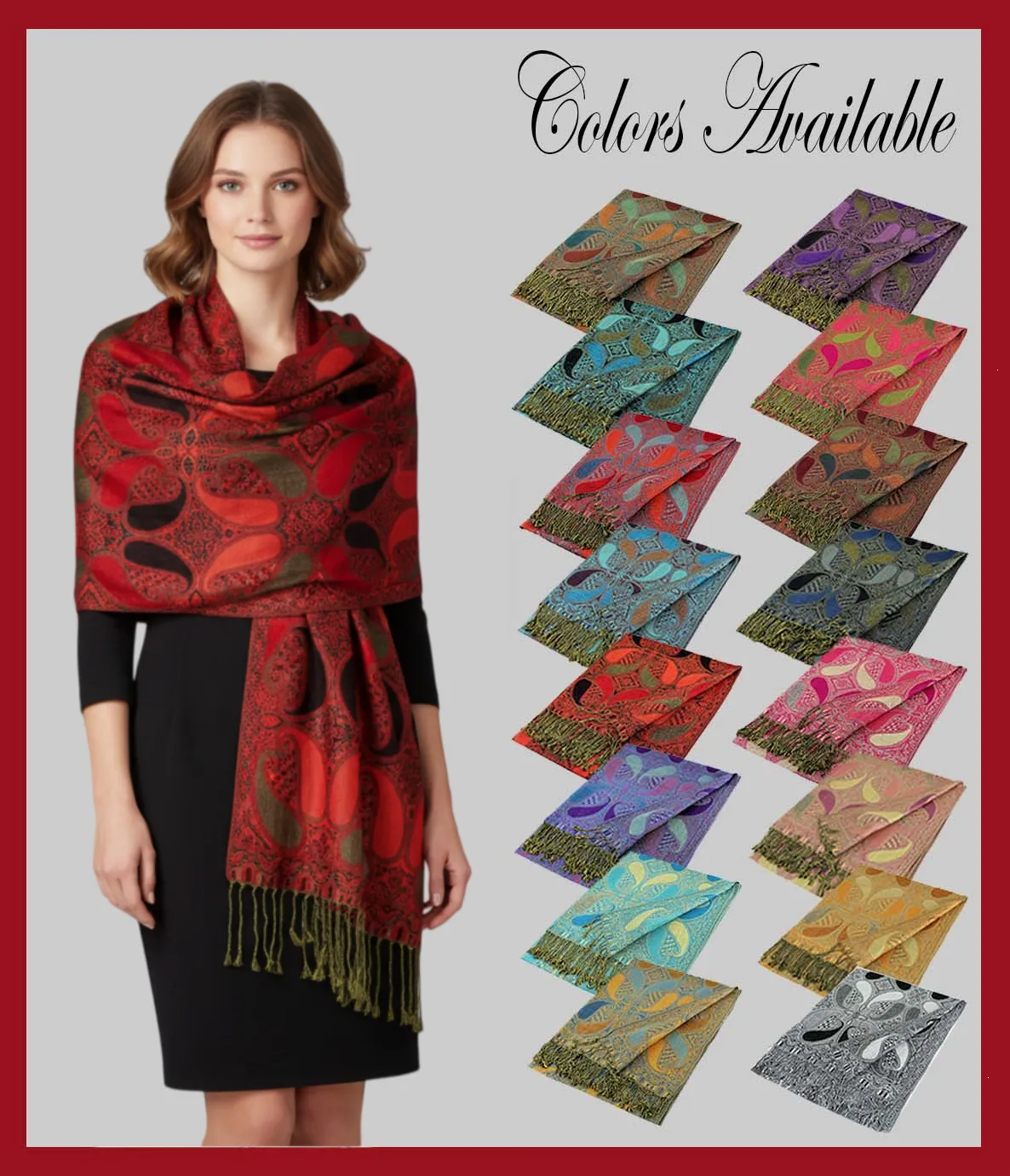 Large Paisley Pashmina Scarf Shawls