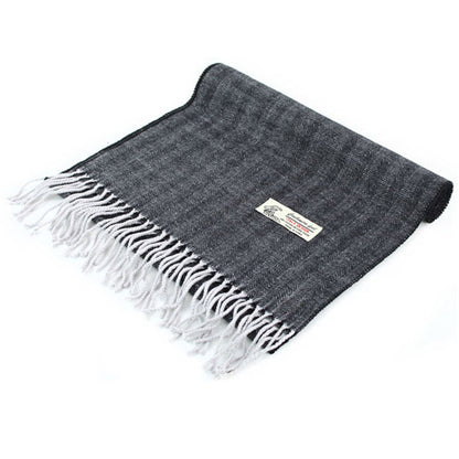 Herringbone Cashmere Feel Scarf 12-pack Grey CM04-8