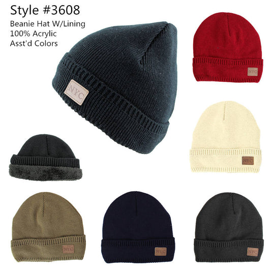 12-pack Wholesale Beanie Hat Winter Knit Hat #3608