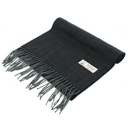 Herringbone Cashmere Feel Scarf 12-pack Black Grey CM04-7